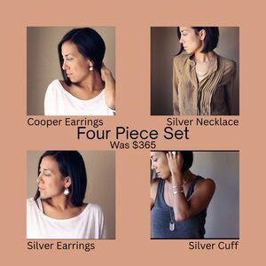 Artisan Silver & Copper Jewelry Set by Blue Hour – 4 Handmade Pieces, $365+ Valu